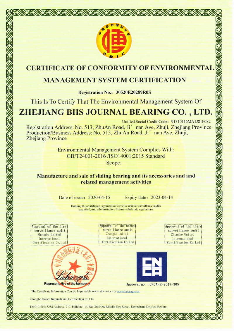Certifikát ISO14001-2015